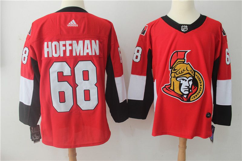 Men Ottawa Senators  #68 Hoffman red Adidas Hockey Stitched NHL Jerseys